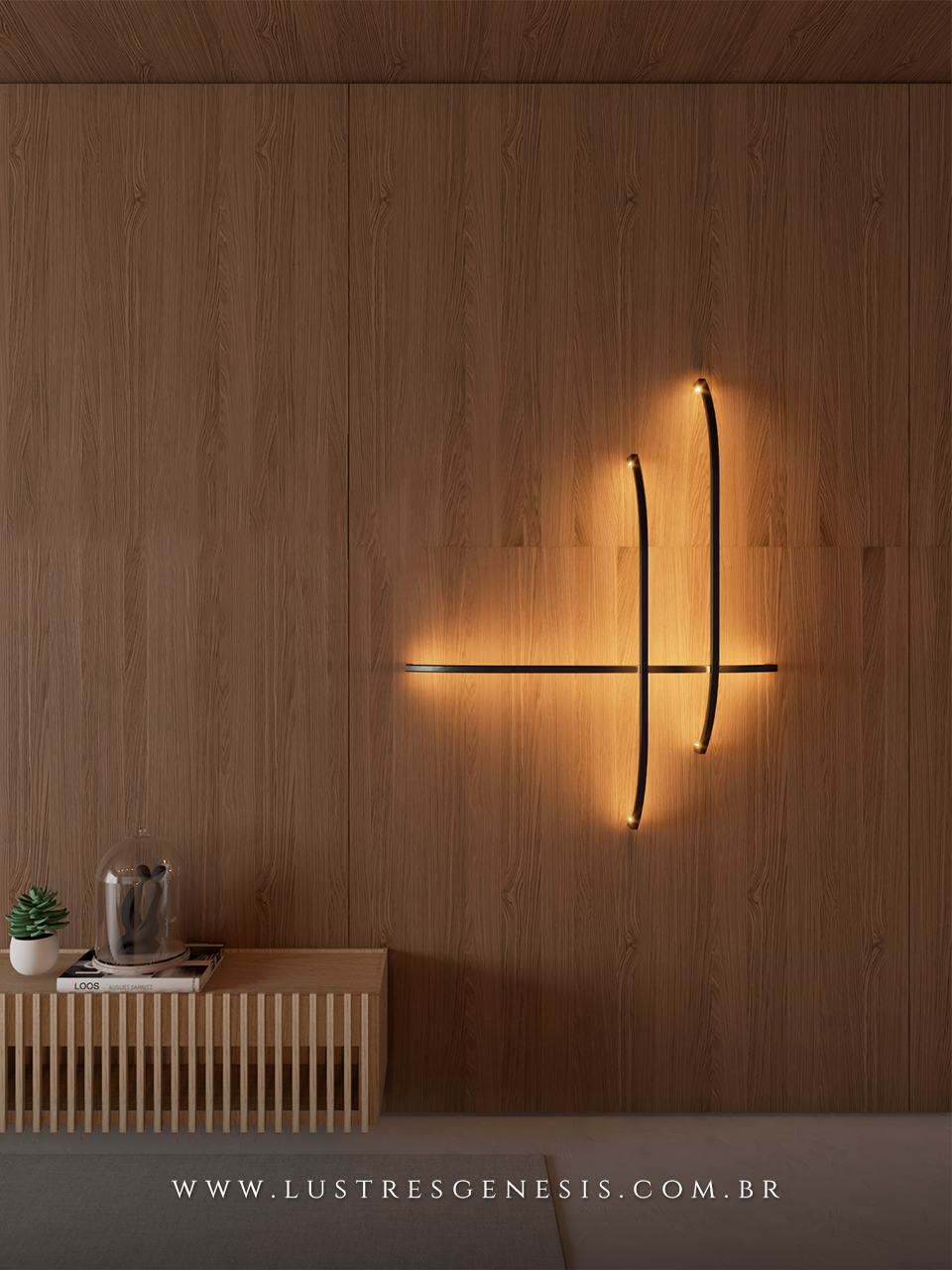 Lumin&aacute;ria de Parede Arcool: Design Minimalista em Alum&iacute;nio